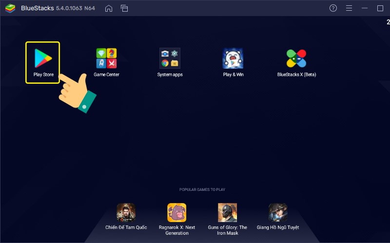 alt: Mở Play Store trong BlueStacks