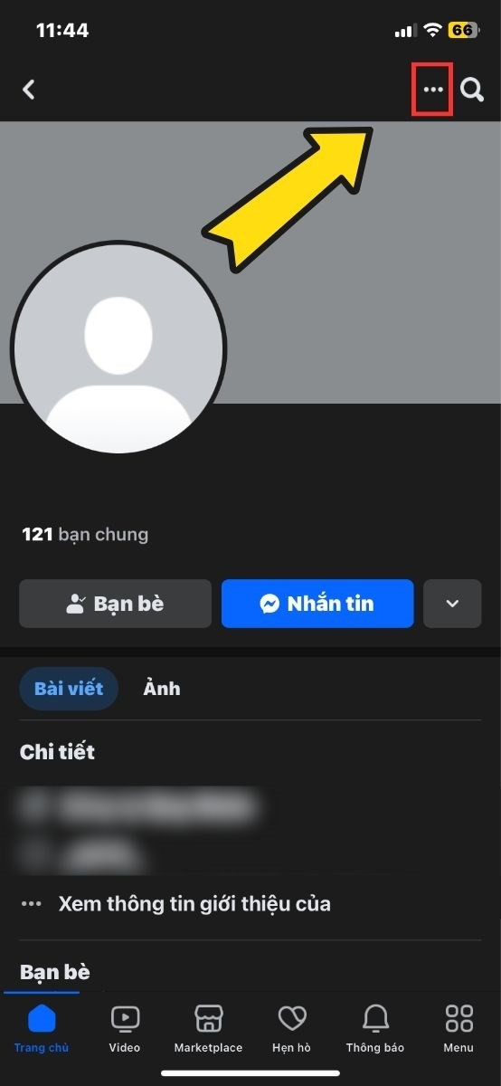 alt text: Bước 1: Nhấn vào dấu ba chấm