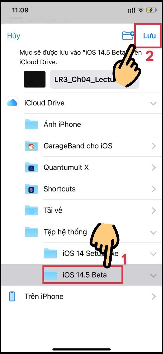 alt text: Chọn thư mục để lưu video từ Google Drive