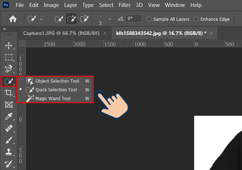 alt text: Công cụ Selection Tool trong Photoshop