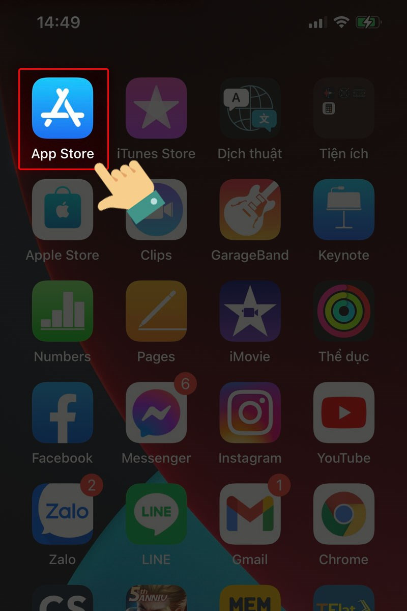 alt text: Giao diện App Store trên điện thoại iOS