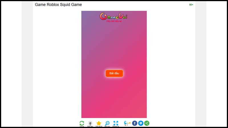 alt text: Giao diện chơi game Roblox trên Gamevui