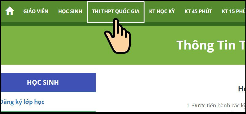 alt text: Giao diện chọn bài thi THPT Quốc Gia trên 789.vn