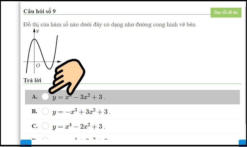 alt text: Giao diện làm bài kiểm tra và nút nộp bài trên 789.vn