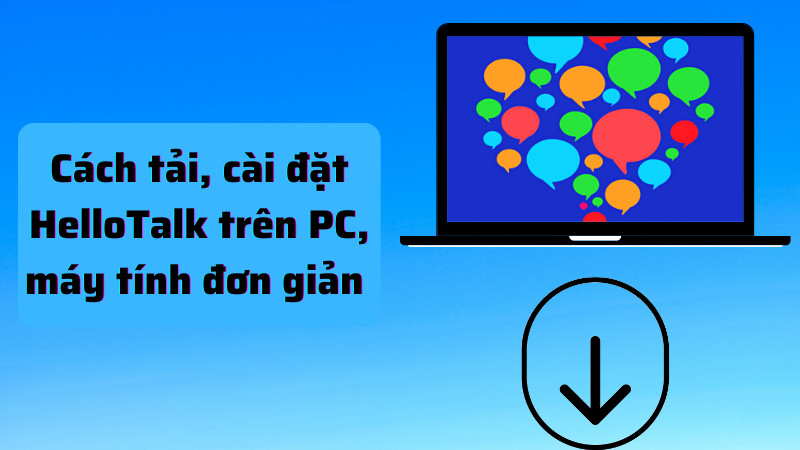 alt text: Giao diện tải HelloTalk trên máy tính bằng BlueStacks