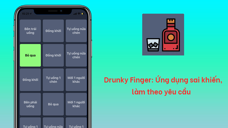 alt text: Giao diện ứng dụng Drunky Finger