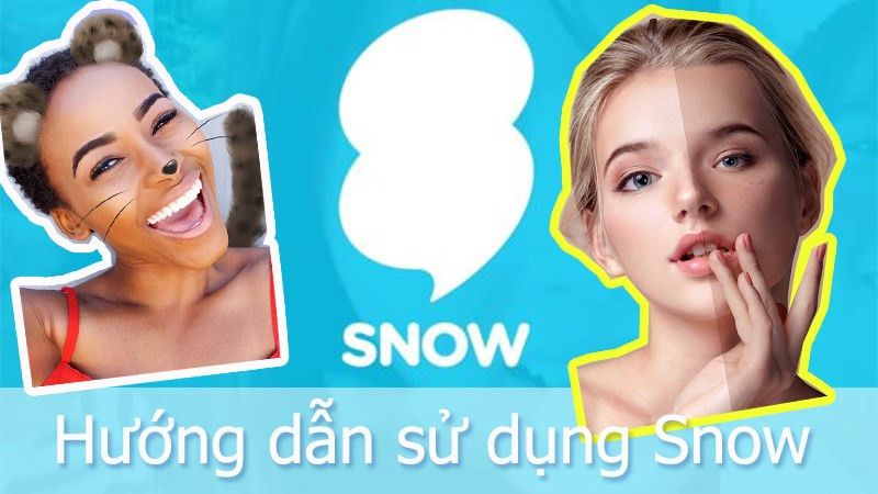 alt text: Giao diện ứng dụng Snow với các sticker và filter đa dạng