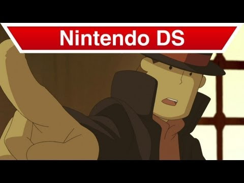 Alt text: Giáo sư Layton và Luke Triton trong game Layton: Curious Village