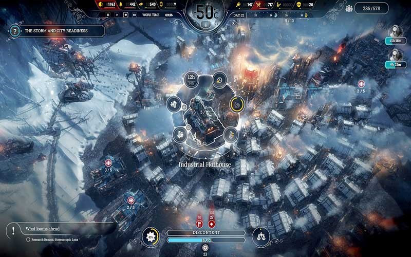 alt text: Hình ảnh trong game Frostpunk