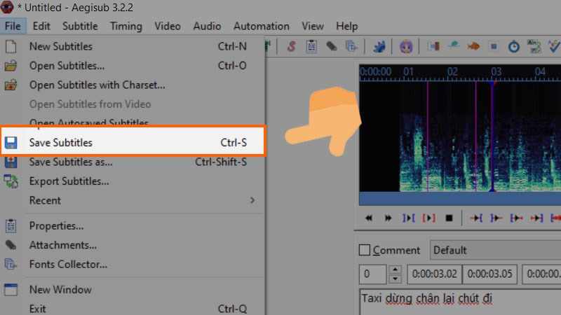 alt text: Lưu phụ đề