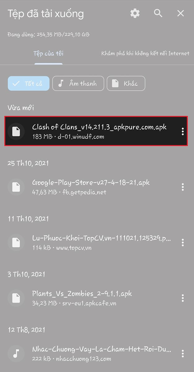 alt text: Mở file APK Clash of Clans