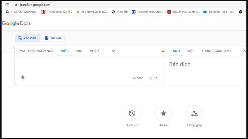 alt text: Mở trang Google Dịch