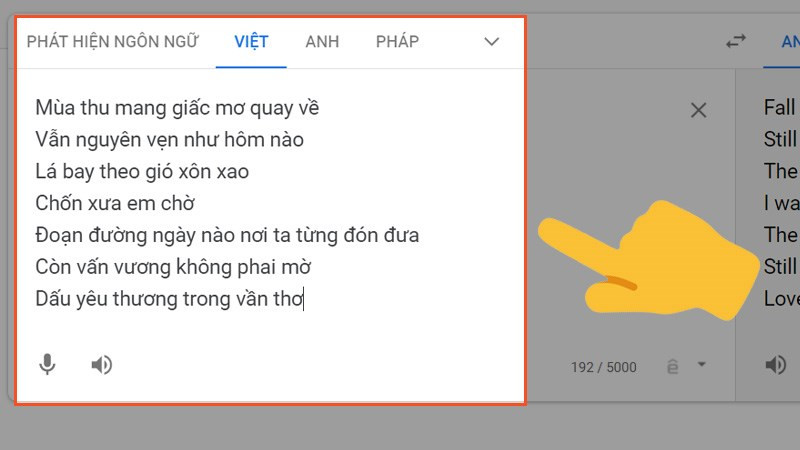 alt text: Nhập văn bản vào Google Dịch