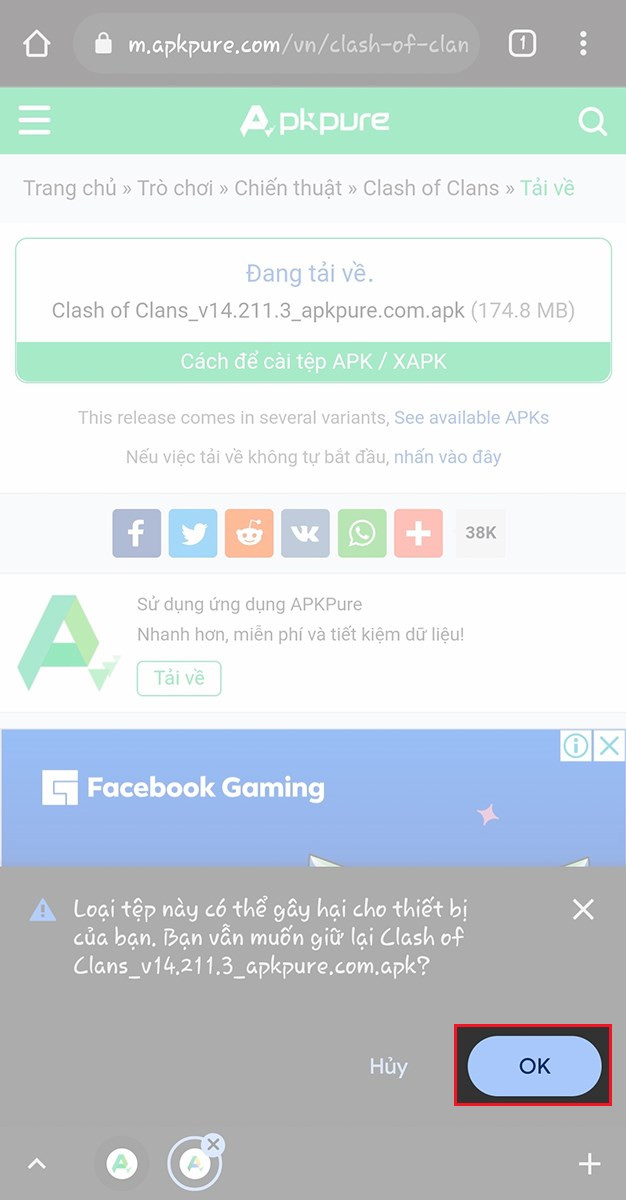 alt text: Tải file APK Clash of Clans