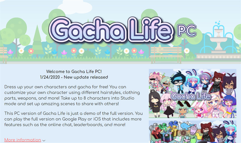 alt text: Tải Gacha Life từ trang chủ