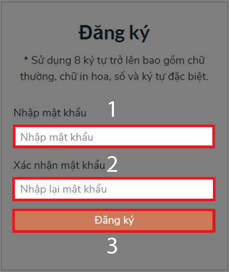 alt text: Tạo mật khẩu tài khoản