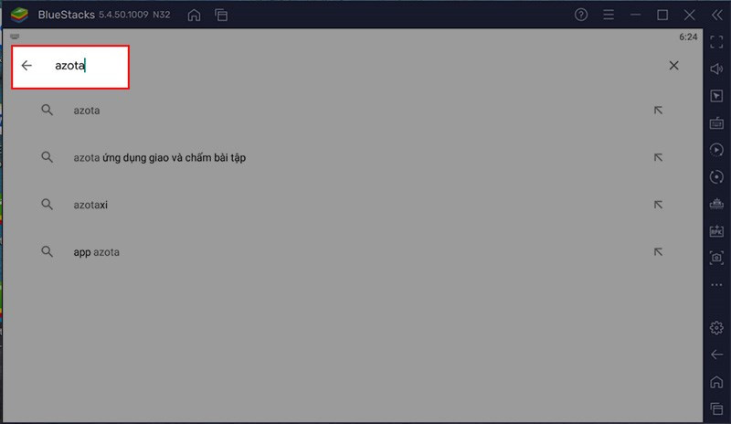 Alt text: Tìm kiếm Azota trên Play Store