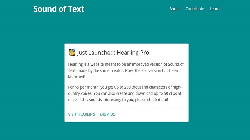 alt text: Truy cập trang web Sound of Text