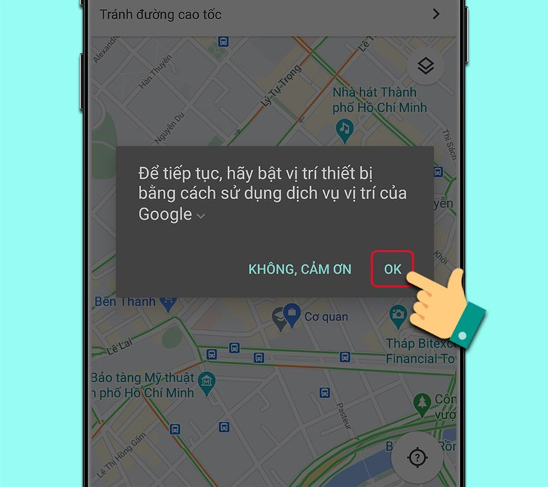 alt: Yêu cầu cấp quyền truy cập vị trí trên Google Maps.