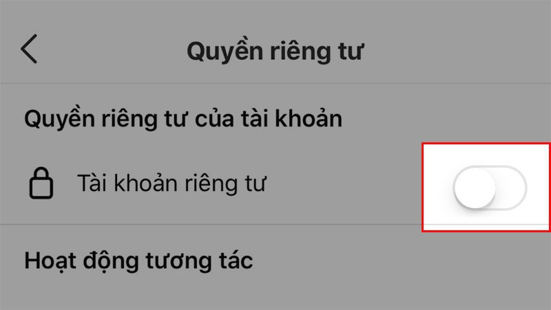 Bật chế độ tài khoản riêng tư trên Instagram điện thoại