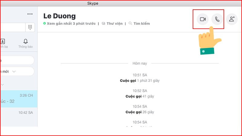 Bắt đầu cuộc gọi Skype