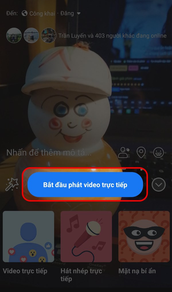 Bắt đầu phát video trực tiếp