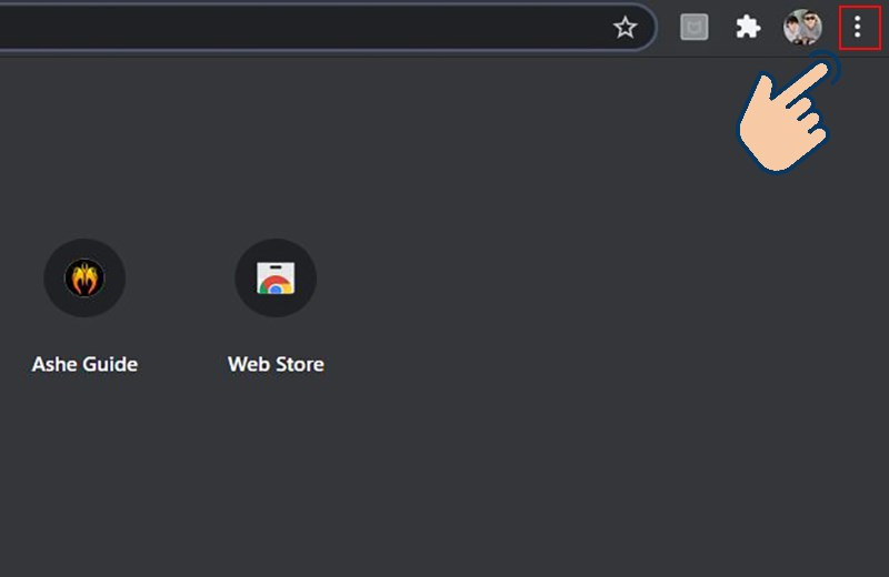 Biểu tượng 3 chấm dọc trên Chrome