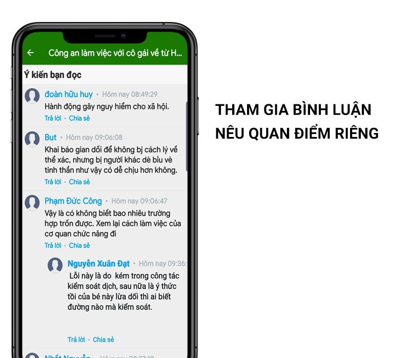 Bình luận trên Báo Dân trí