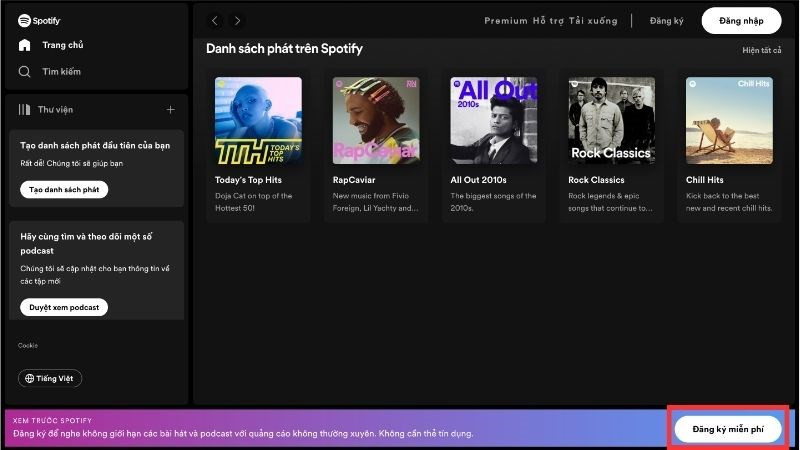 Bước 1 Đăng ký Spotify