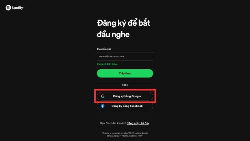 Bước 2 Đăng ký Spotify