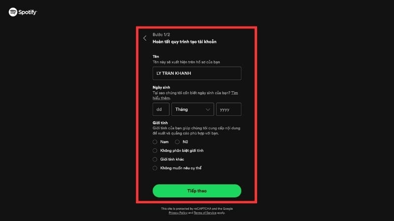 Bước 3 Đăng ký Spotify