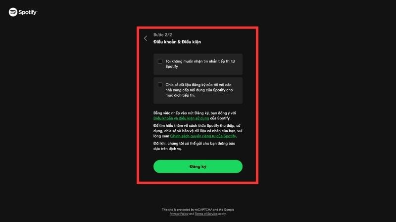 Bước 4 Đăng ký Spotify