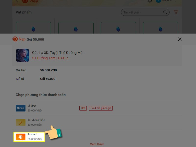 Hướng Dẫn Nạp Thẻ Đấu La 3D: Tuyệt Thế Đường Môn (Funtap) Chi Tiết Nhất