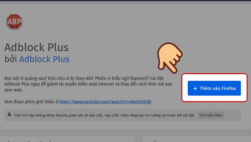 Cài đặt Adblock Plus