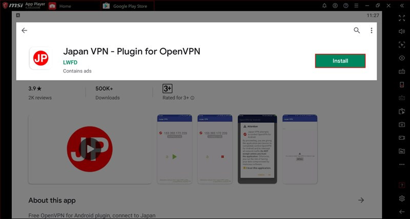 Cài đặt Japan VPN