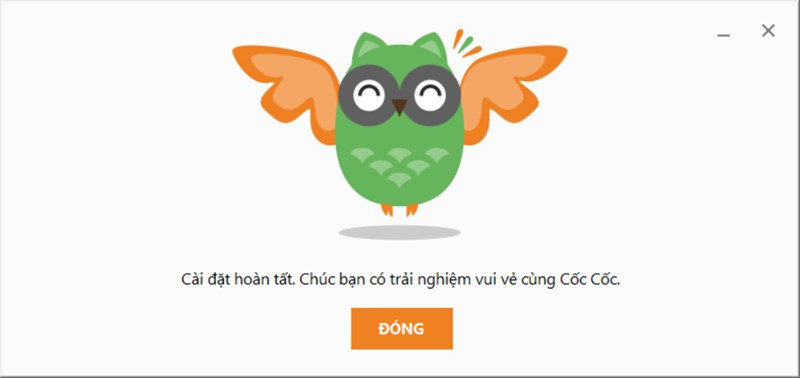 Cài đặt thành công Cốc Cốc