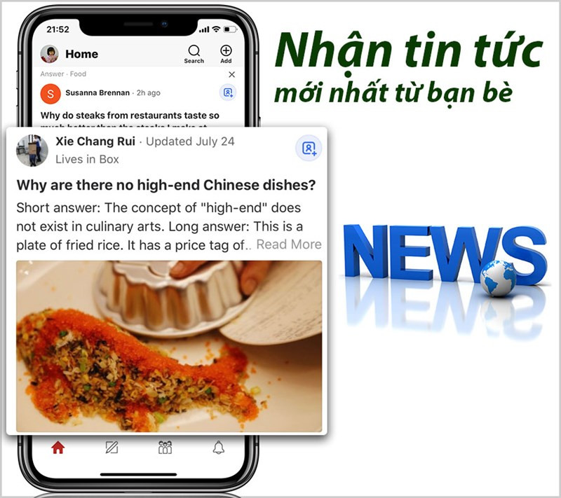 Cập nhật tin tức từ bạn bè