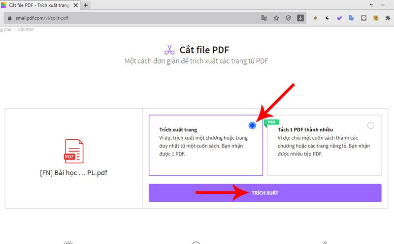 Cắt file PDF với SmallPDF