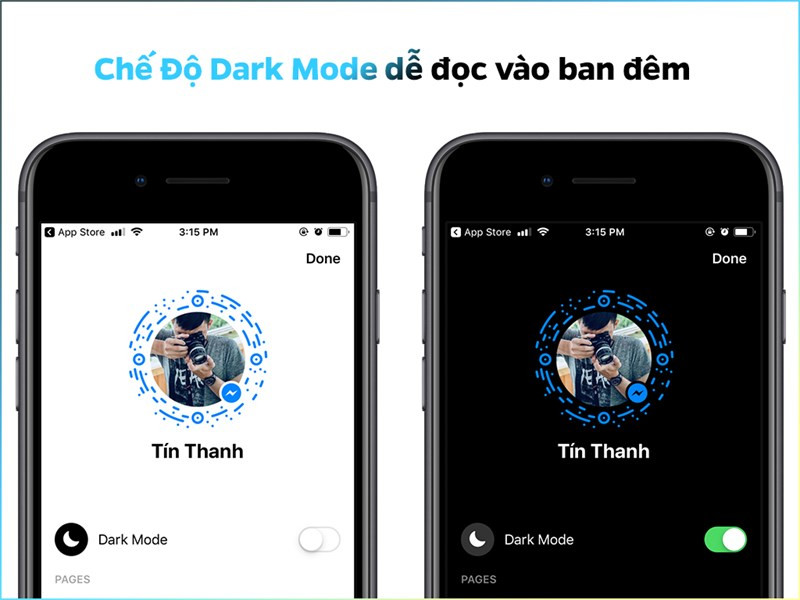 Chế độ Dark Mode tiện dụng