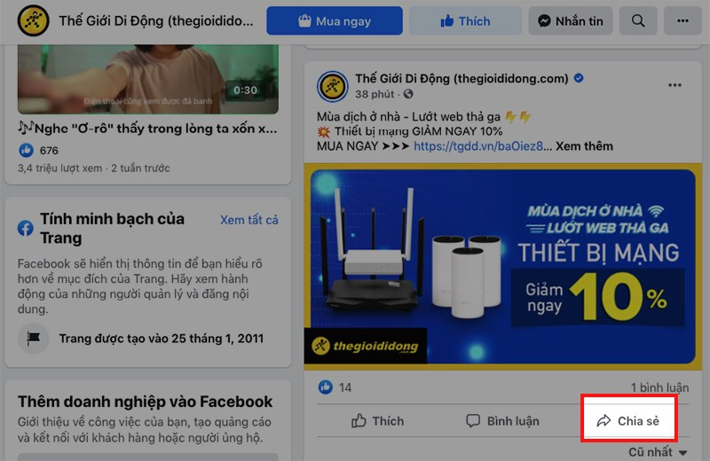 Chia sẻ bài viết lên story Facebook trên máy tính