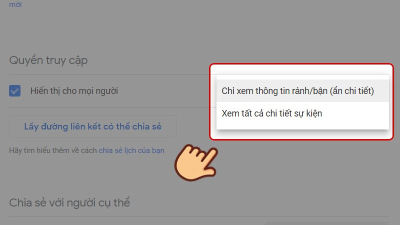 Chia sẻ lịch công khai trên Google Calendar