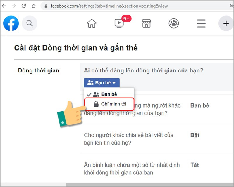 Chỉnh sửa cài đặt quyền riêng tư trên Facebook máy tính