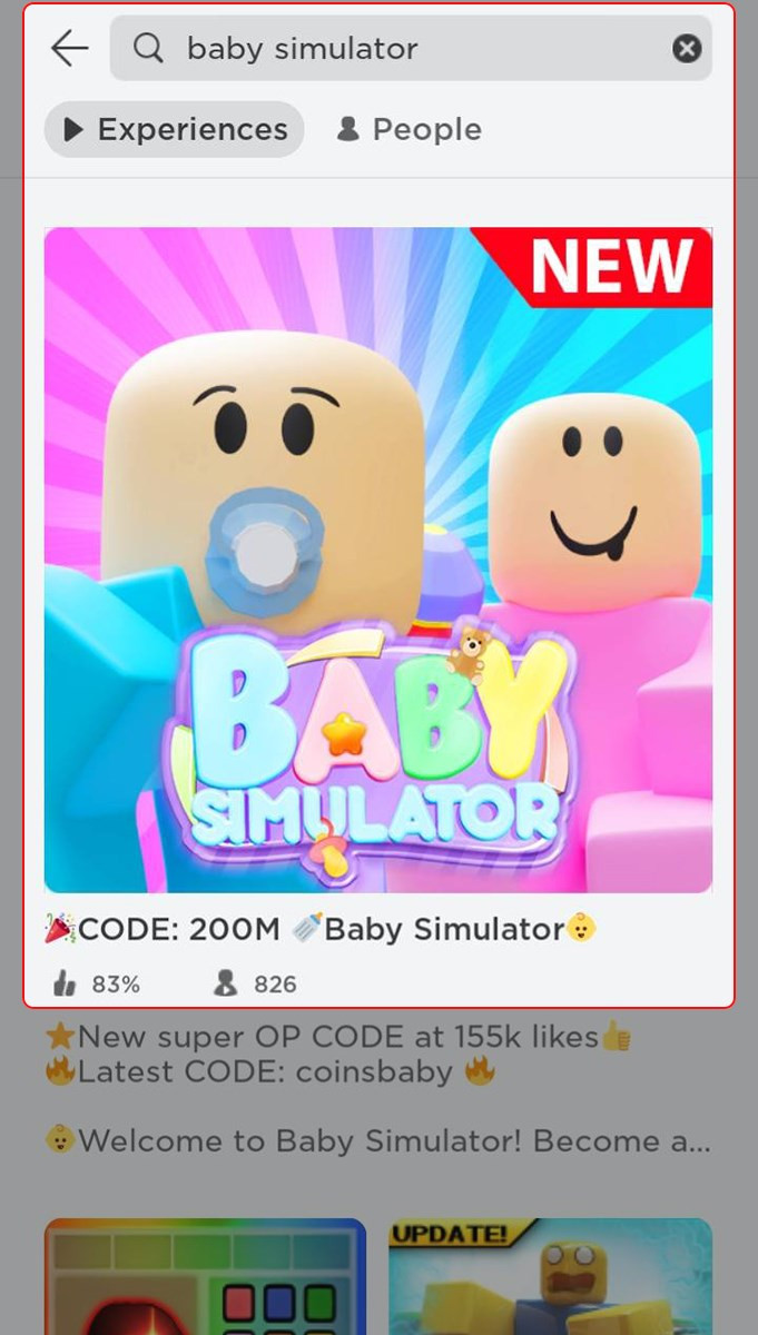 Chọn chế độ chơi Baby Simulator