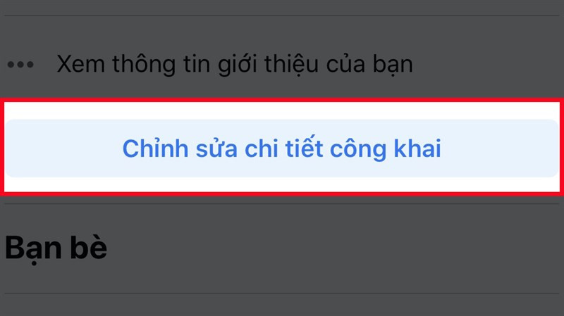 Chọn Chỉnh sửa chi tiết công khai