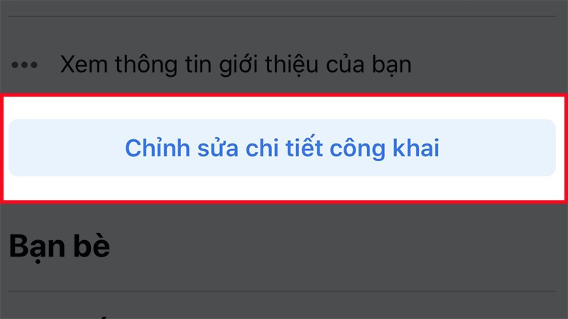 Chọn "Chỉnh sửa chi tiết công khai"