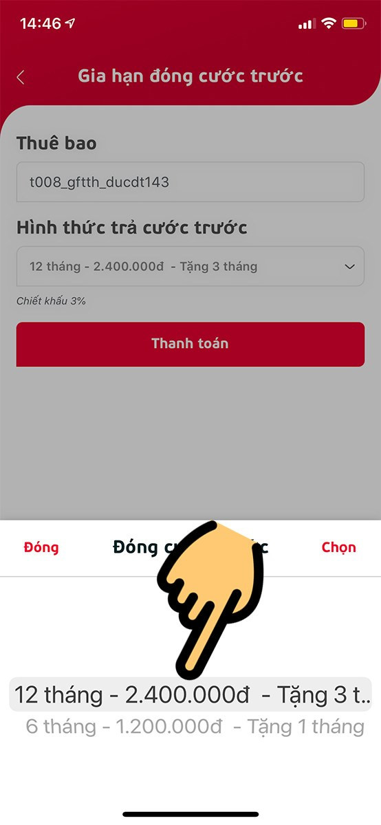 Chọn gói cước