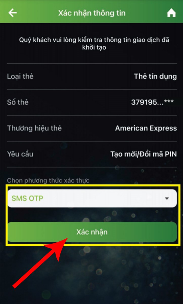 Chọn Phương thức xác thực rồi nhấn Xác nhận
