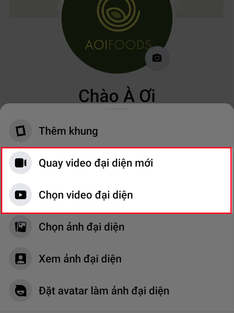 Chọn Quay video đại diện mới hoặc Chọn video đại diện