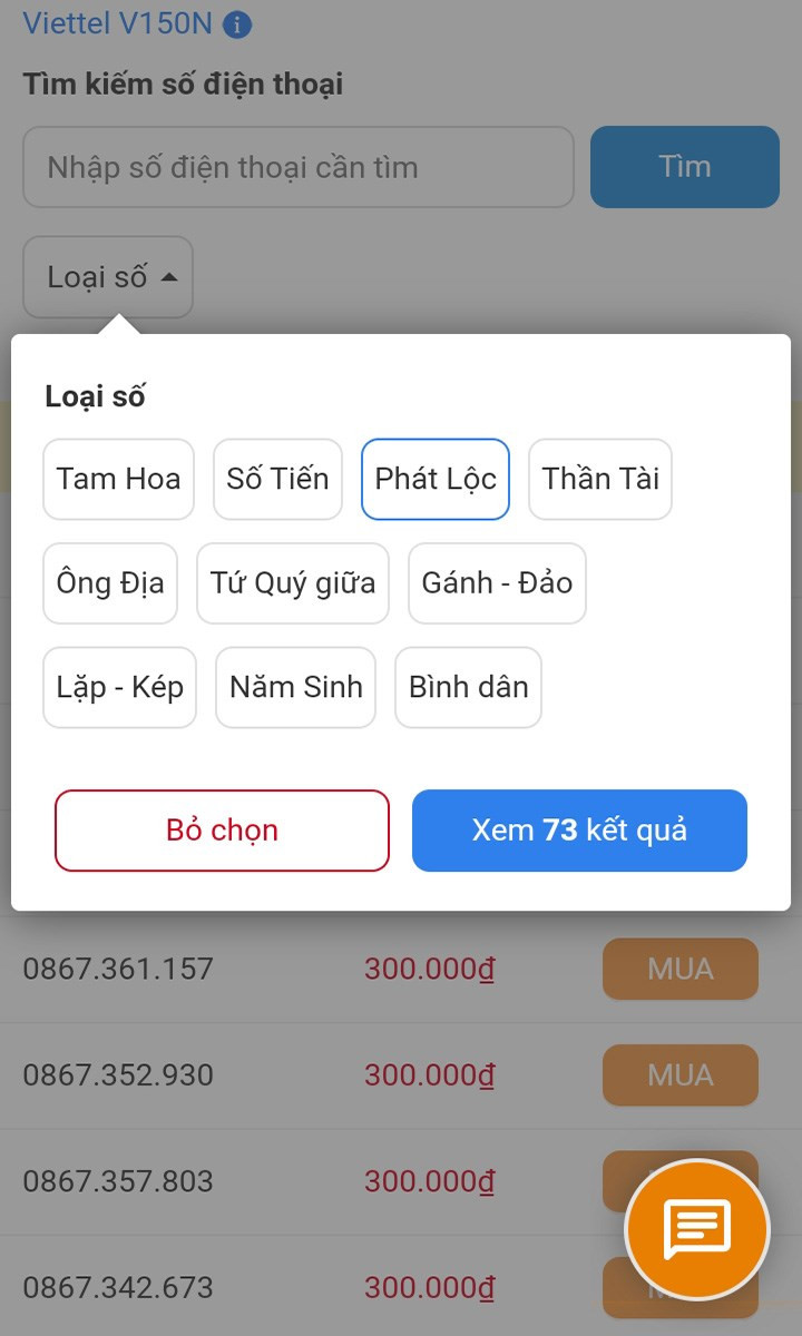 Chọn sim lộc phát