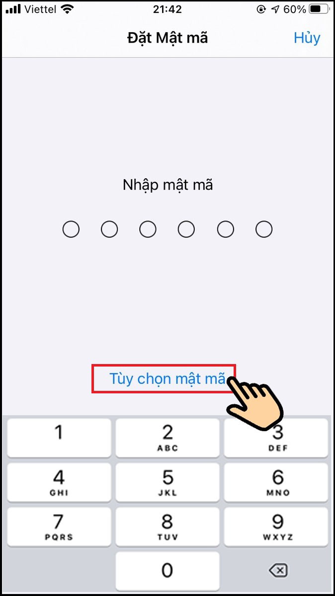 Chọn Tùy chọn mật mã